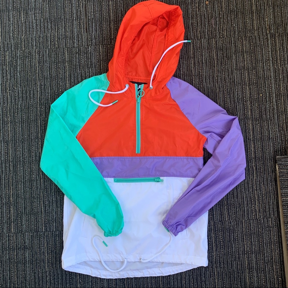 🎨Zumiez Retro Half-Zip Color Blocked Jacket🎨